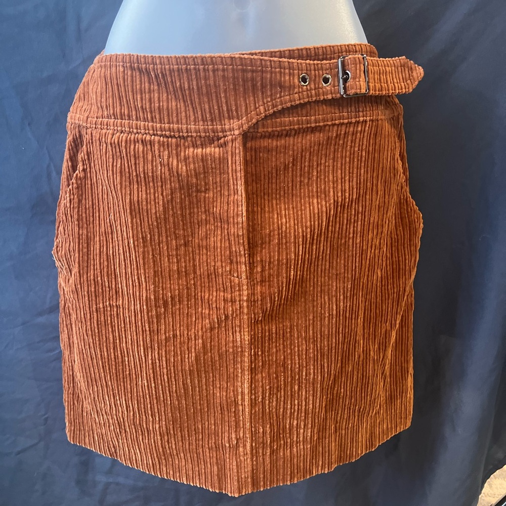 Suncoo Paris Brown Corduroy Skirt Size S (T1) Pockets